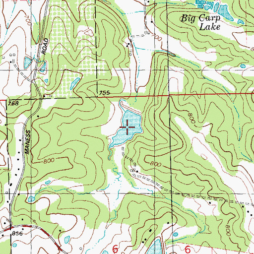 Topographic Map of Paw-Paw Lake, MO