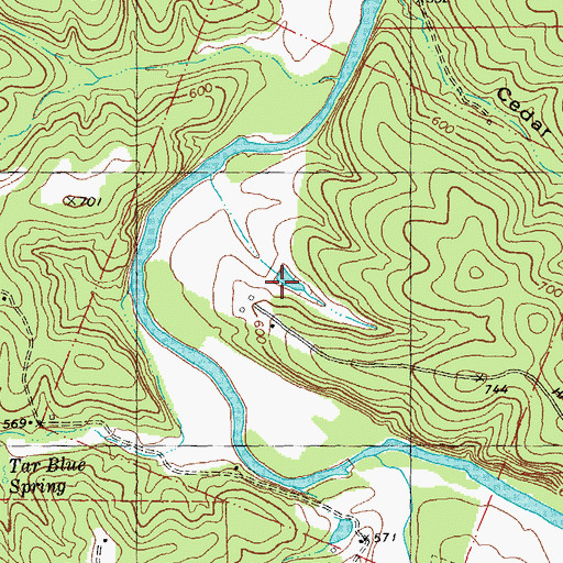 Topographic Map of Taylor Lake Dam, MO