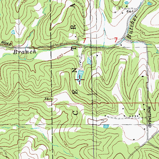 Topographic Map of Anderson Lake Dam, MO