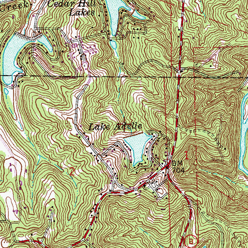Topographic Map of Lake Adelle Dam, MO