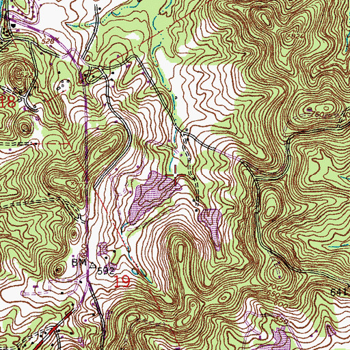 Topographic Map of Fun Valley Dam, MO