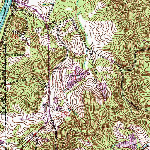 Topographic Map of Fun Valley Lake, MO