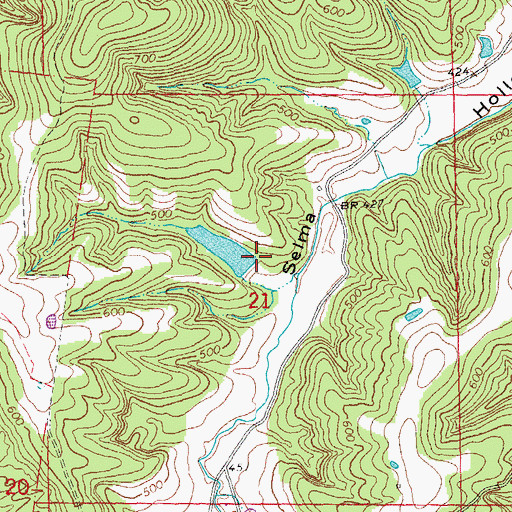 Topographic Map of Porter Lake Dam, MO