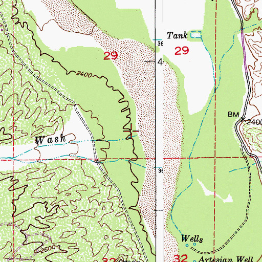 Topographic Map of Mammoth Wash, AZ