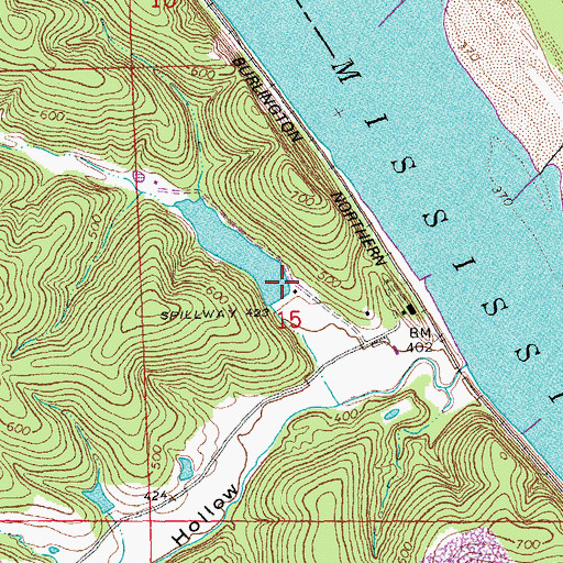 Topographic Map of Selma Dam, MO