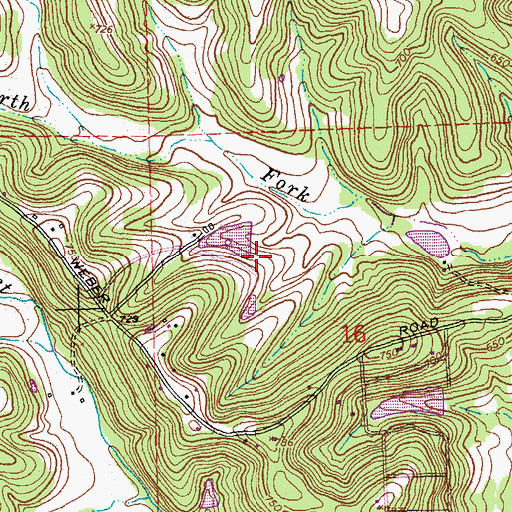 Topographic Map of Lake Maryann Dam, MO