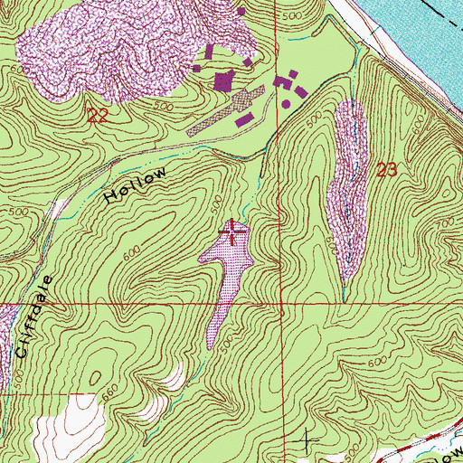 Topographic Map of River Cement Company Lake Dam, MO