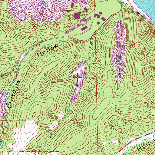 Topographic Map of River Cement Company Lake, MO