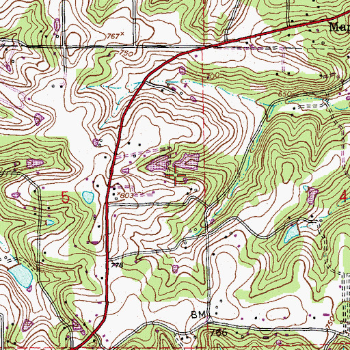 Topographic Map of Lakes Famar Upper Dam, MO