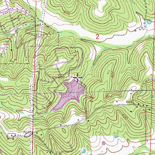 Topographic Map of Wildwood Lake Dam, MO