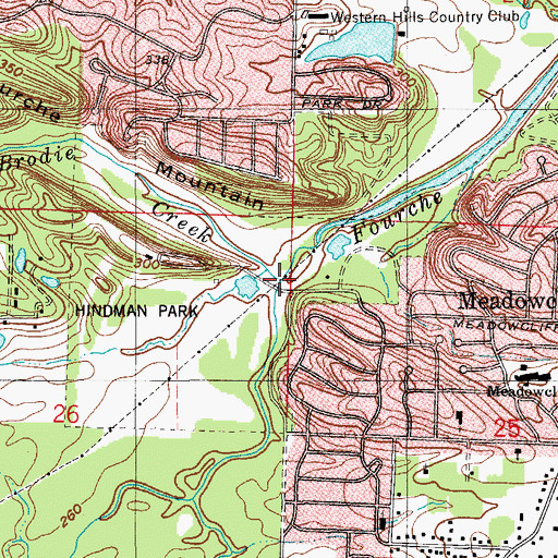 Topographic Map of Brodie Creek, AR