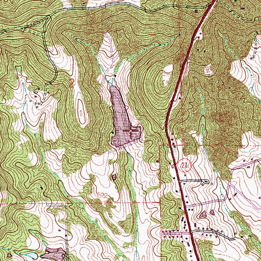 Topographic Map of Vatterott Lake Dam, MO