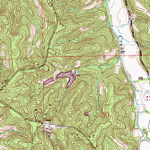 Topographic Map of Becker Lake Dam, MO