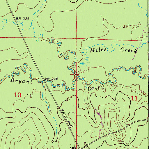 Topographic Map of Brooks Creek, AR