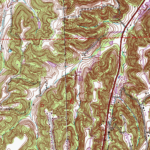 Topographic Map of Pine Lake, MO