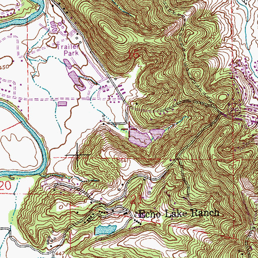 Topographic Map of Volumer Dam, MO