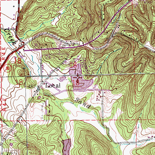 Topographic Map of Lake Tamarack, MO