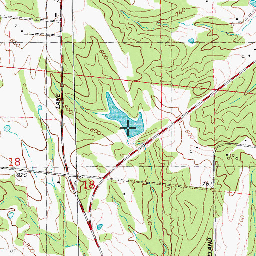 Topographic Map of Mononame 258 Dam, MO