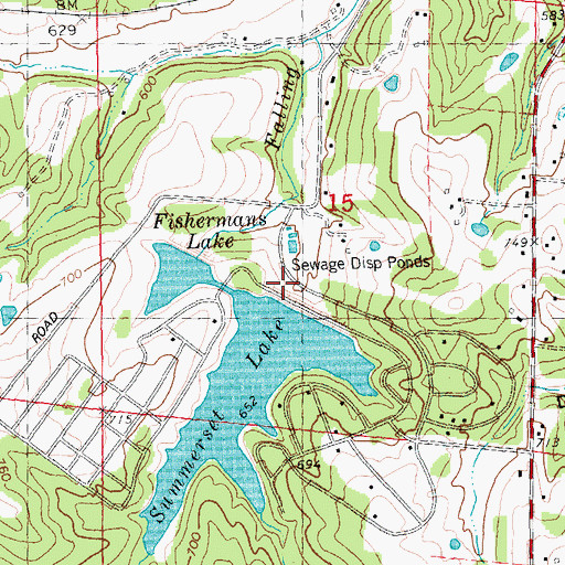 Topographic Map of Summer Set Lake Dam, MO