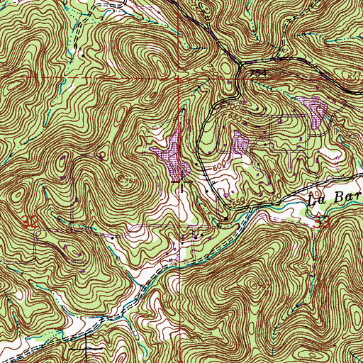 Topographic Map of Alfred Buhl, Junior Lake Dam, MO
