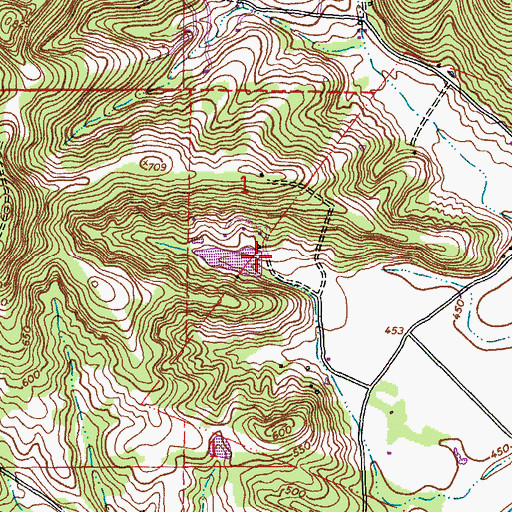 Topographic Map of Woodcliff Lake Dam, MO