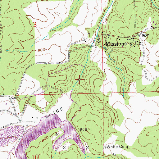 Topographic Map of Apex Lake, MO