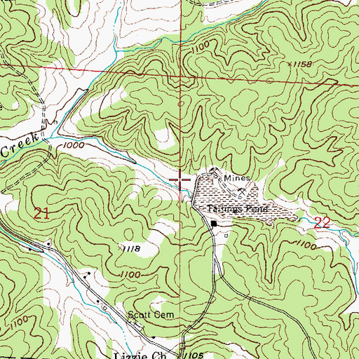 Topographic Map of Palmer Mine Dam, MO