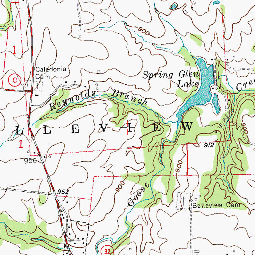 Topographic Map of Rieffer Lake Dam, MO