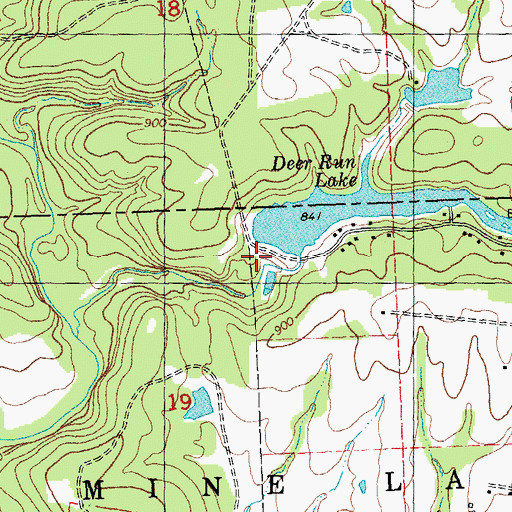 Topographic Map of Deer Run Lake Dam, MO