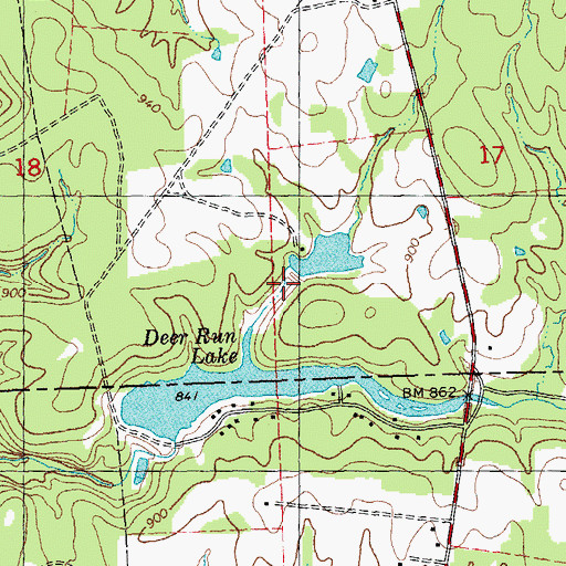 Topographic Map of Fawn Lake Dam, MO