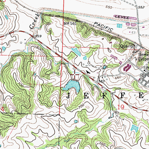 Topographic Map of Church Farm Lake Dam, MO