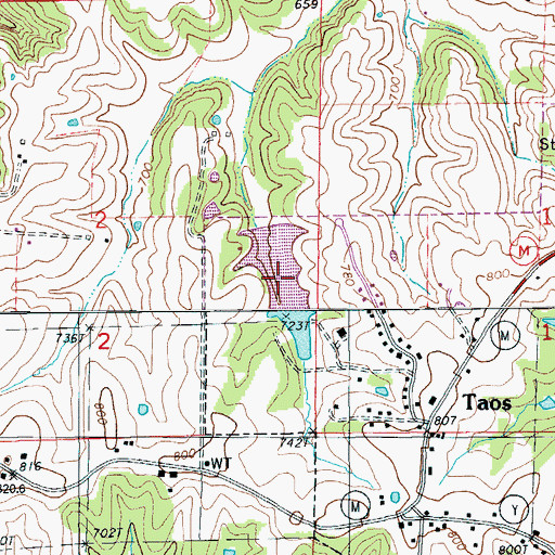 Topographic Map of Dove Lake, MO