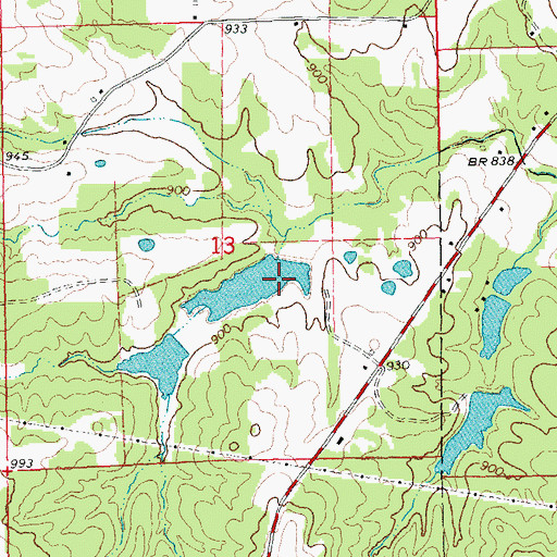 Topographic Map of Lake Genevieve Lower Dam, MO