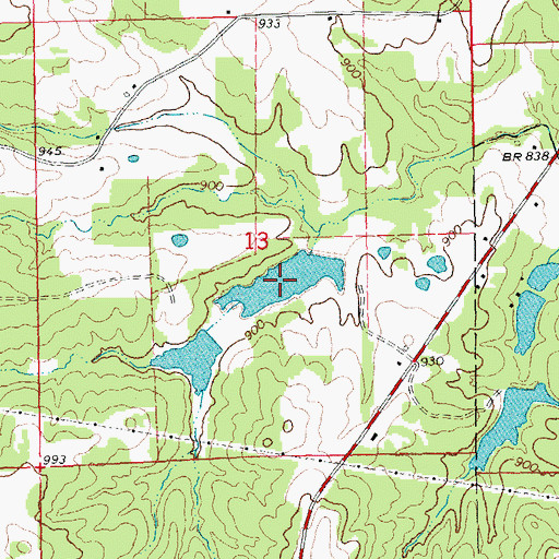 Topographic Map of Lake Genevieve, MO