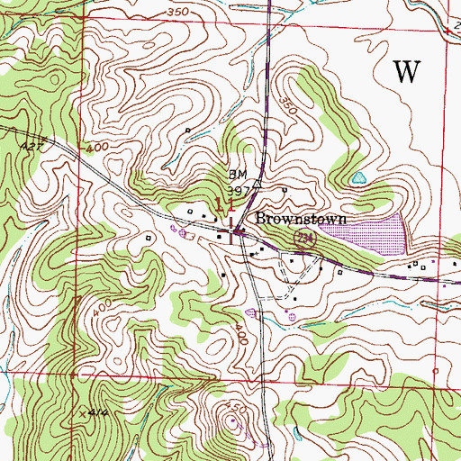 Topographic Map of Brownstown, AR