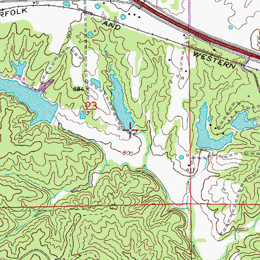 Topographic Map of Dirkemeier Lake Dam, MO