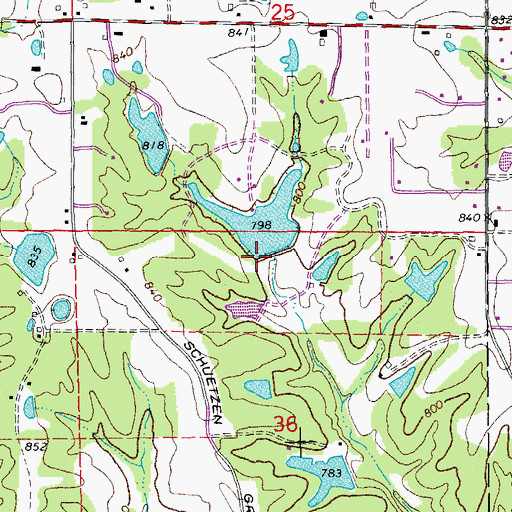 Topographic Map of Vitt Lake Dam, MO