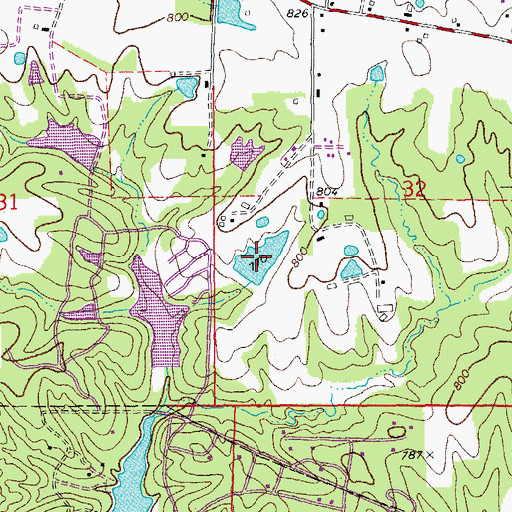Topographic Map of Windy Knoll Lake, MO