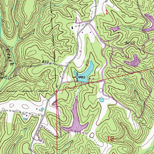 Topographic Map of Stark Lake Dam, MO