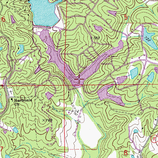 Topographic Map of Lake Lucern, MO