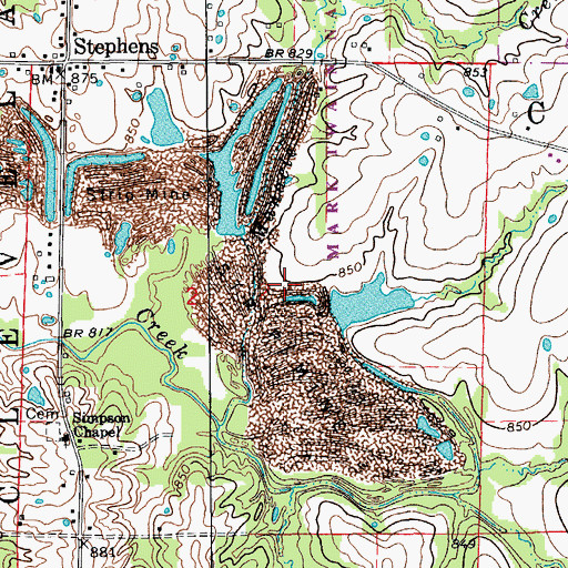 Topographic Map of Smith Dam, MO