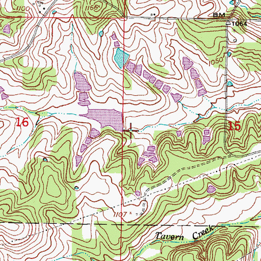 Topographic Map of Alexander Farms Dam, MO