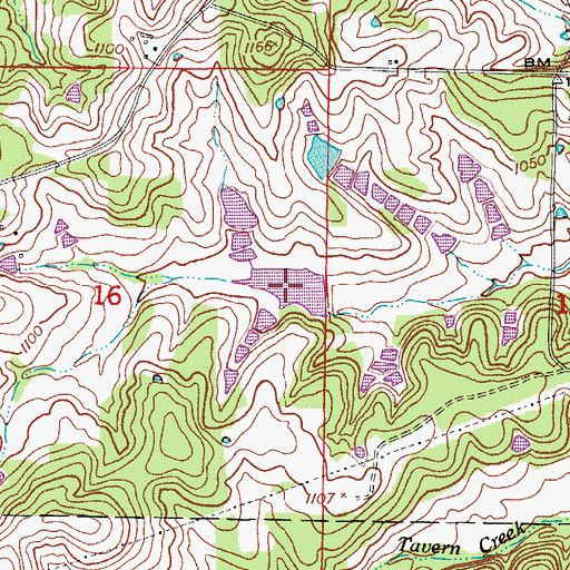Topographic Map of Alexander Farms Lake, MO