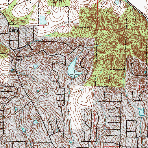 Topographic Map of Little Bear Lake Dam, MO