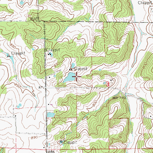 Topographic Map of Number 364 Dam, MO