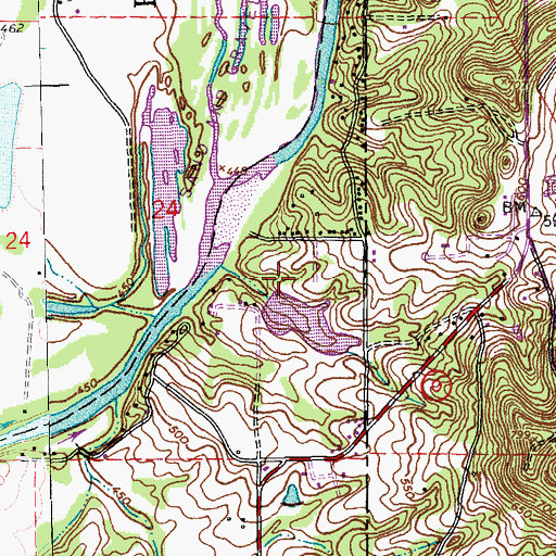 Topographic Map of Camp Solidarity Lake Dam, MO