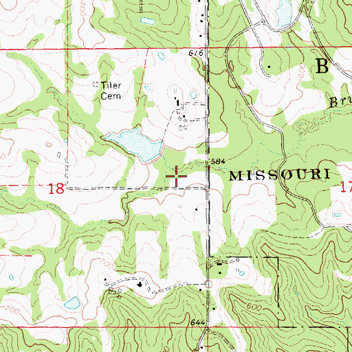 Topographic Map of G Gundaker Dam, MO