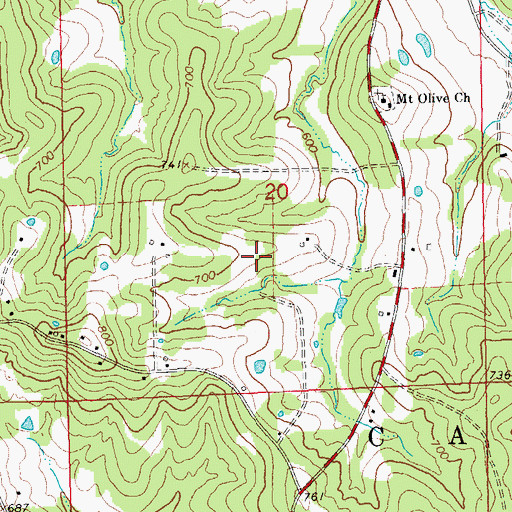 Topographic Map of Lake Torino Dam, MO