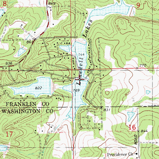 Topographic Map of Lake Aggravation Dam, MO