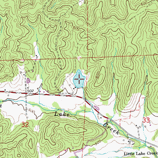 Topographic Map of A O Shearrer Lake, MO